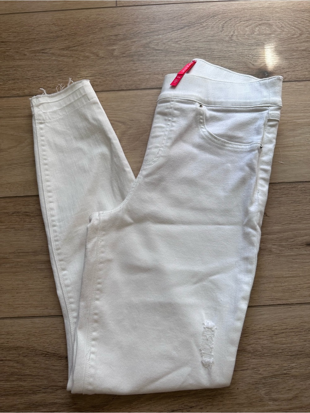 SPANX White Skinny High-Rise Jeans